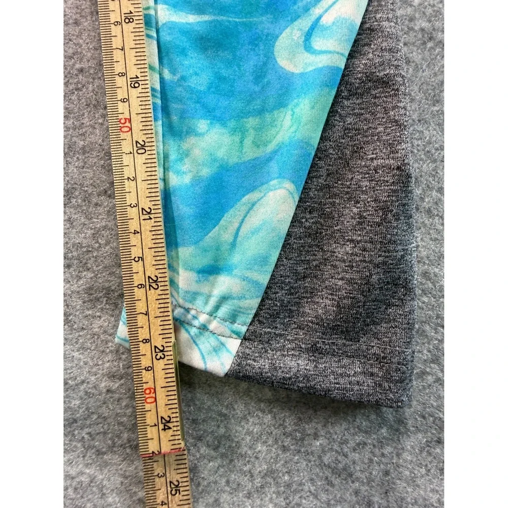 Justice‎ Leggings Girls Blue Green Marble Gray Colorblock Athletic Activewear